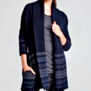 Vince Yak Navy Blue Open Front Seater Cardigan Wool, size M